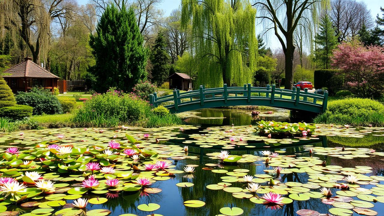 Monet's garden and Japanese bridge at Giverny